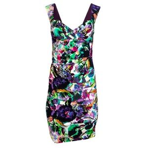 Artelier Nicole Miller Multi-color Ruched dress